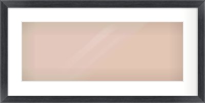 Black Wood Grain Flat Frame for 24 × 9in artwork, with Smooth White Single Mount