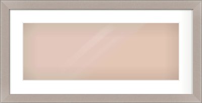 Brushed Silver & Black Sided Flat Frame for 24 × 9in artwork, with Smooth White Single Mount