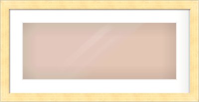Gold Face, Black Sides Flat Frame for 24 × 9in artwork, with Smooth White Single Mount