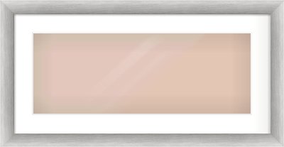 Silver Cushion Frame for 24 × 9in artwork, with Smooth White Single Mount