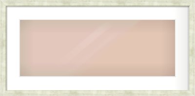Champagne Flat Frame for 24 × 9in artwork, with Smooth White Single Mount