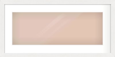 White Stain Flat Frame for 24 × 9in artwork, with Smooth White Single Mount