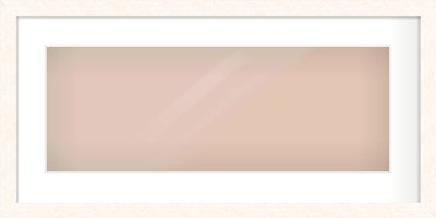 Ivory Flat Frame for 24 × 9in artwork, with Smooth White Single Mount