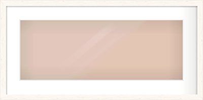 Ivory Flat Frame for 24 × 9in artwork, with Smooth White Single Mount