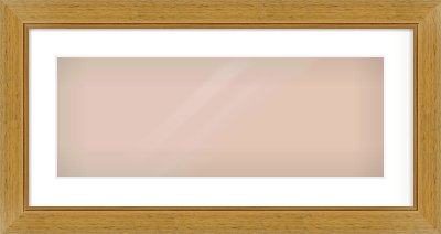 Gold Flat Frame for 24 × 9in artwork, with Smooth White Single Mount