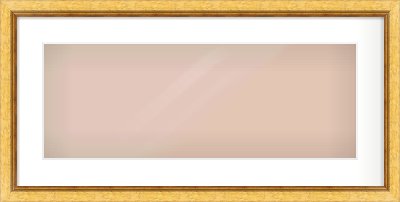 Gold Leaf Flat Frame for 24 × 9in artwork, with Smooth White Single Mount