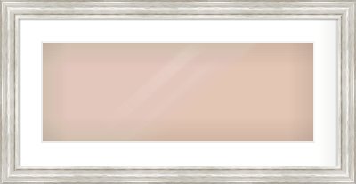 Silver Scoop Frame for 24 × 9in artwork, with Smooth White Single Mount