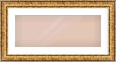 Gold Dome Frame for 24 × 9in artwork, with Smooth White Single Mount