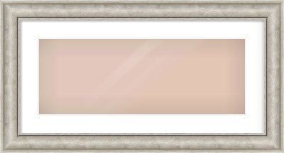 Silver Scoop Frame for 24 × 9in artwork, with Smooth White Single Mount