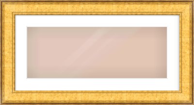 Gold Flat Frame for 24 × 9in artwork, with Smooth White Single Mount
