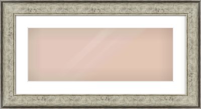 Silver Flat Frame for 24 × 9in artwork, with Smooth White Single Mount