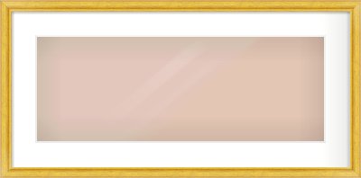 Gold Cushion Frame for 24 × 9in artwork, with Smooth White Single Mount