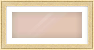 Gold Flat Frame for 24 × 9in artwork, with Smooth White Single Mount