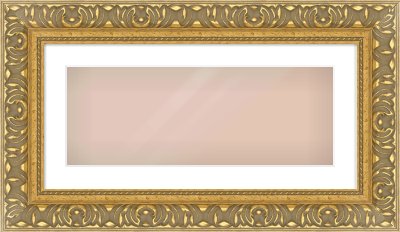 Gold Reverse Frame for 24 × 9in artwork, with Smooth White Single Mount