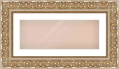 Silver / Gold Reverse Frame for 24 × 9in artwork, with Smooth White Single Mount
