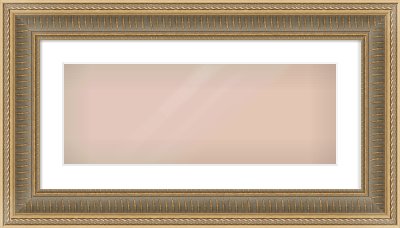 Gold Spoon Frame for 24 × 9in artwork, with Smooth White Single Mount