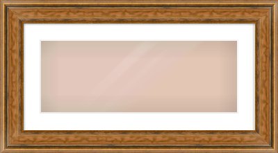 Gold Scoop Frame for 24 × 9in artwork, with Smooth White Single Mount