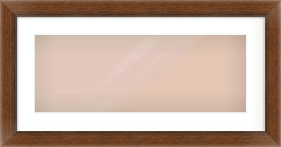 Brown Flat Frame for 24 × 9in artwork, with Smooth White Single Mount