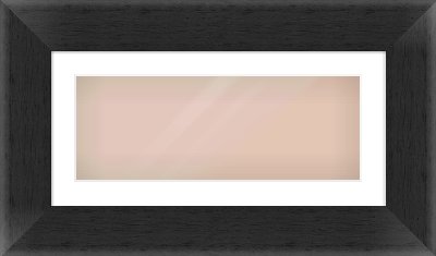 Black Flat Frame for 24 × 9in artwork, with Smooth White Single Mount