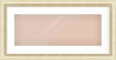 Ivory Distressed Frame for 24 × 9in artwork, with Smooth White Single Mount