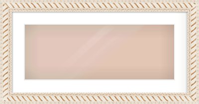 Off White & Gold Dome Frame for 24 × 9in artwork, with Smooth White Single Mount