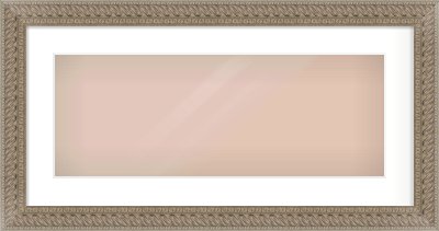 Silver Dome Frame for 24 × 9in artwork, with Smooth White Single Mount