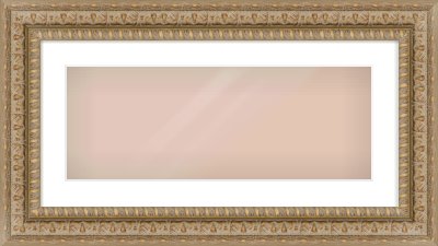 Gold Reverse Frame for 24 × 9in artwork, with Smooth White Single Mount