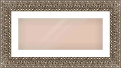 Silver Reverse Frame for 24 × 9in artwork, with Smooth White Single Mount