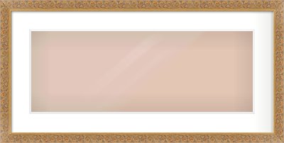 Gold Scoop Frame for 24 × 9in artwork, with Smooth White Single Mount