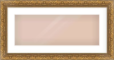 Gold Scoop Frame for 24 × 9in artwork, with Smooth White Single Mount