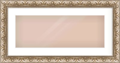 Silver Scoop Frame for 24 × 9in artwork, with Smooth White Single Mount