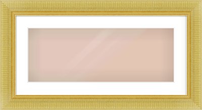 Gold Reverse Frame for 24 × 9in artwork, with Smooth White Single Mount