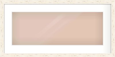 White Flat Frame for 24 × 9in artwork, with Smooth White Single Mount