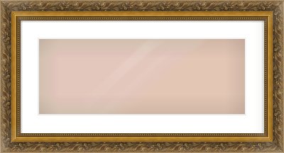 Gold Scoop Frame for 24 × 9in artwork, with Smooth White Single Mount