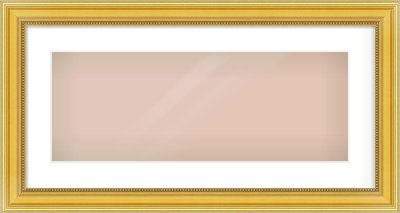 Gold Spoon Frame for 24 × 9in artwork, with Smooth White Single Mount