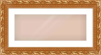 Gold Spoon Frame for 24 × 9in artwork, with Smooth White Single Mount