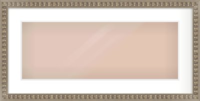 Silver Cushion Frame for 24 × 9in artwork, with Smooth White Single Mount