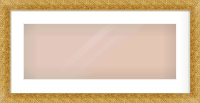 Gold Spoon Frame for 24 × 9in artwork, with Smooth White Single Mount