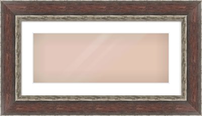 Brown Reverse Frame for 24 × 9in artwork, with Smooth White Single Mount