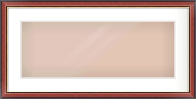 Brown Cushion Frame for 24 × 9in artwork, with Smooth White Single Mount