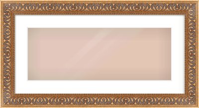 Gold Reverse Frame for 24 × 9in artwork, with Smooth White Single Mount