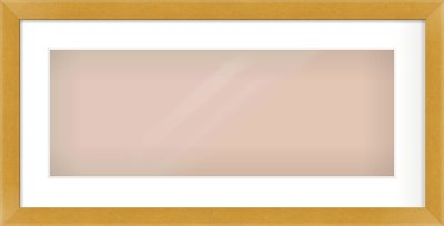Gold Flat Frame for 24 × 9in artwork, with Smooth White Single Mount