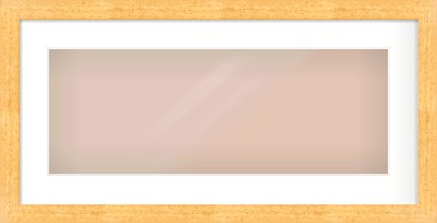 Oak Effect Flat Frame for 24 × 9in artwork, with Smooth White Single Mount