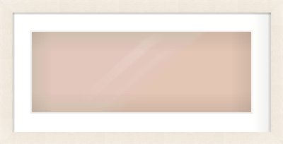 White Flat Frame for 24 × 9in artwork, with Smooth White Single Mount