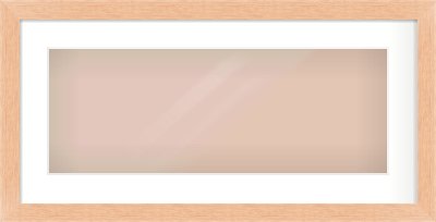 Oak Effect Flat Frame for 24 × 9in artwork, with Smooth White Single Mount
