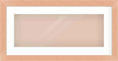 Oak Effect Flat Frame for 24 × 9in artwork, with Smooth White Single Mount