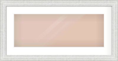 Silver Foil Flat Frame for 24 × 9in artwork, with Smooth White Single Mount