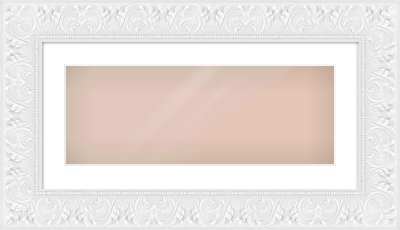 White Scoop Frame for 24 × 9in artwork, with Smooth White Single Mount