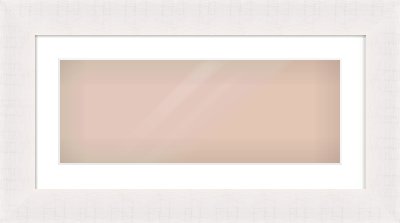 Rough Cut Effect Flat Frame for 24 × 9in artwork, with Smooth White Single Mount