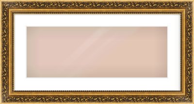 Gold Spoon Frame for 24 × 9in artwork, with Smooth White Single Mount